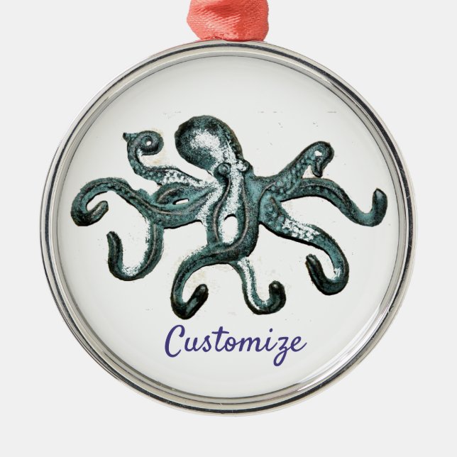 Ornement En Métal Tonnerre octopus bleu (Devant)