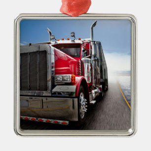 Ornement En Métal Tous les Trucker américains