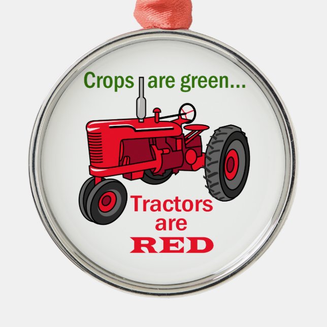 Ornement En Métal Tracteurs Rouges (Devant)