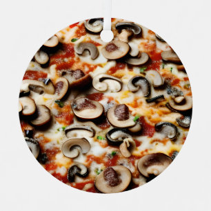 Ornement En Métal Trancher, Trancher bébé Funny Champignons Pizza
