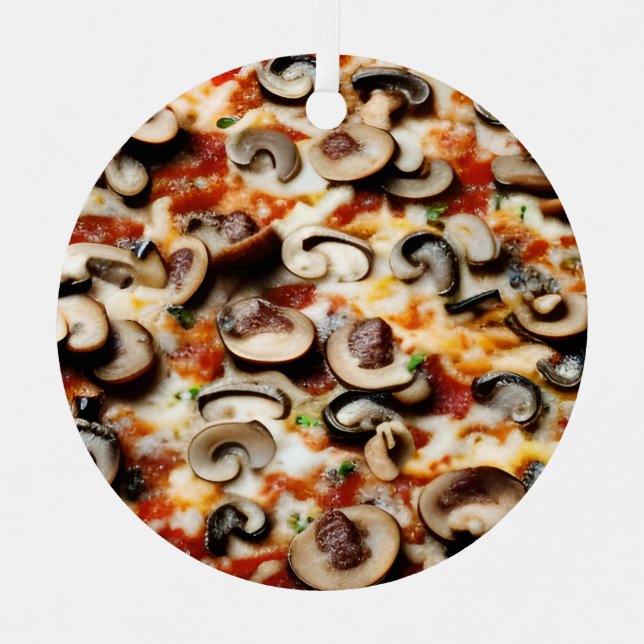 Ornement En Métal Trancher, Trancher bébé | Funny Champignons Pizza  (Recto)