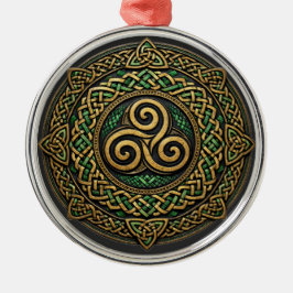 Ornement En Métal Triple Spiral Mandala — Eternal Celtic Interlace