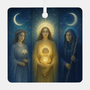 Ornement En Métal Triptyque féminin divin