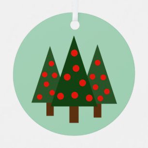 Ornement En Métal Trois arbres de Noël rétro