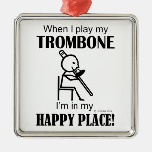 Ornement En Métal Trombone Happy Place