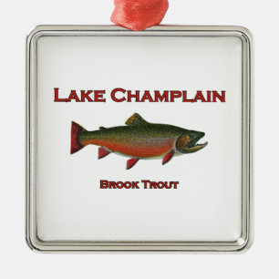 Ornement En Métal Truite de ruisseau de pêche de Champlain de lac