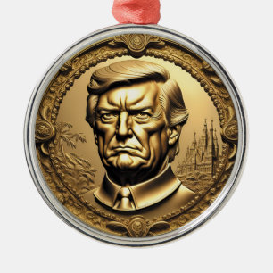 Ornement En Métal TRUMP CGI Collectif Gold Art-Coin Doubloon