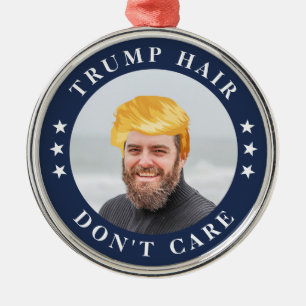 Ornement En Métal Trump Hair, s'en fiche   Photo amusante