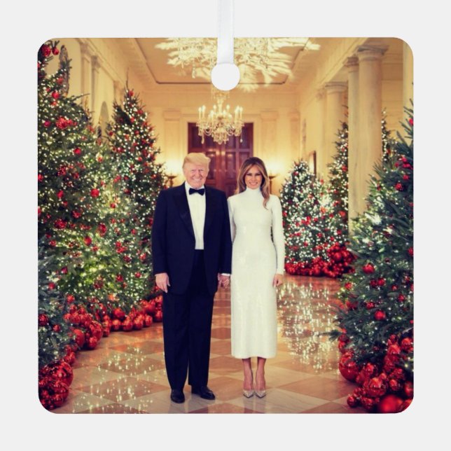 Ornement En Métal Trump Président des États-Unis Noël à la Maison Bl (Recto)