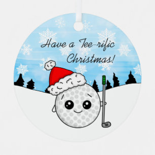 Ornement En Métal Tu es Tee-rific Gold Pun Noël