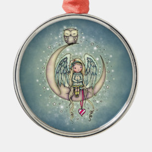 Ornement En Métal Twinkle Little Angel et hibou illustration d'art