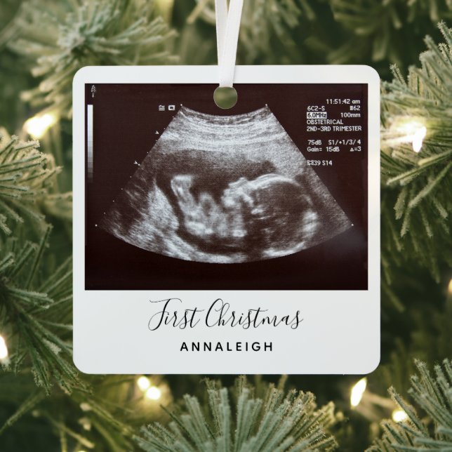 Ornement En Métal Ultrasonic Photo First Christmas Holiday (Insitu)