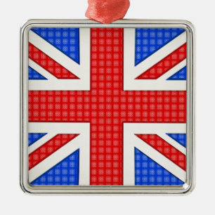 Ornement En Métal Un drapeau Union Jack texturé.