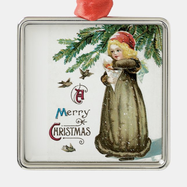 Ornement En Métal "Un joyeux Noël" Fille (Devant)
