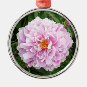 Ornement En Métal Une pivoine avec Raindrops