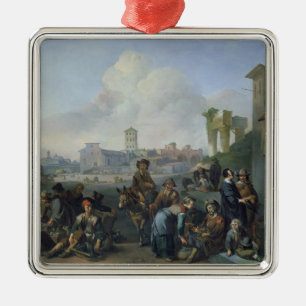 Ornement En Métal Une vue à Rome, 1668