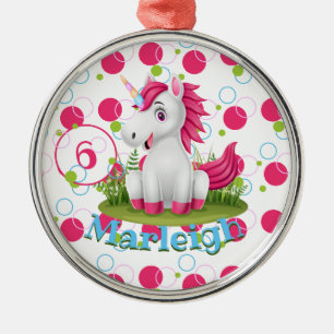 Ornement En Métal Unicorn fête d'anniversaire personnalisée