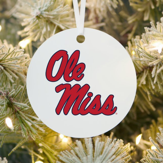 Ornement En Métal Université du Mississippi | Ole Miss Script (Insitu)
