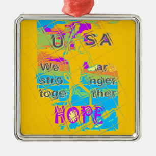 Ornement En Métal USA Hillary Hope Stronge Together