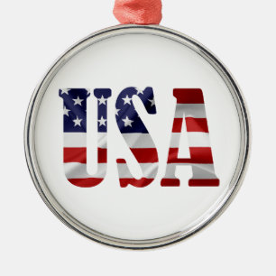 Ornement En Métal USA Patriotique