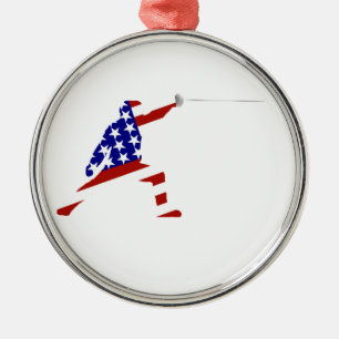 Ornement En Métal USA Patriotique clôture En Garde Sports