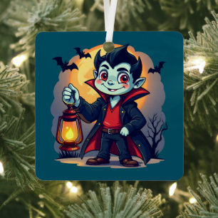 Ornement En Métal Vampire Mignon avec Lanterne Kawaii Halloween