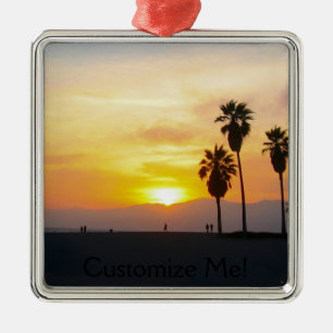 Ornement En Métal Venice Beach California Sunset Souvenir