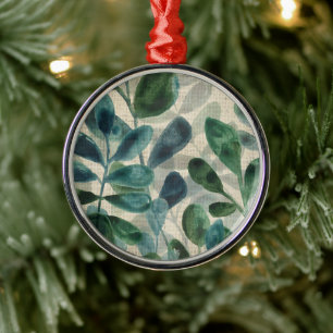 Ornement En Métal Verdant Sophistication - Tropical Leaves