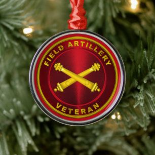 Ornement En Métal Vétéran de l'artillerie de campagne Noël