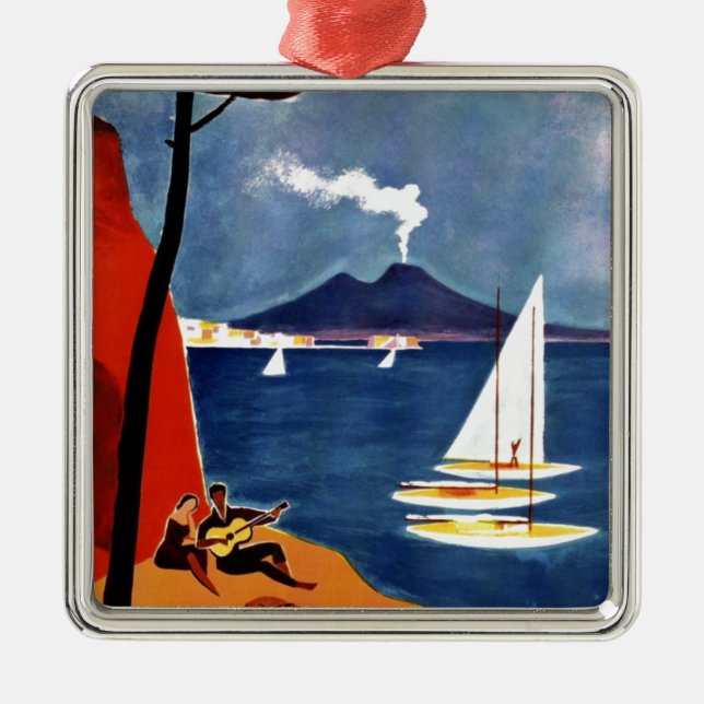 Ornement En Métal Vintage Napoli Voyage Amour Romance (Devant)