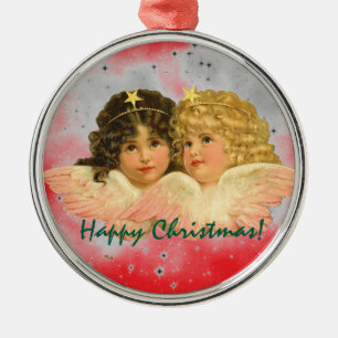 ORNEMENT EN MÉTAL VINTAGES ANGES NOËL ORNAMENTS