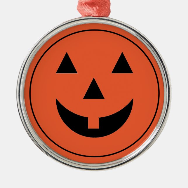 Ornement En Métal Visage Citrouille de l'ornement-Halloween (Devant)