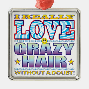 Ornement En Métal Visage fou d'amour de cheveux
