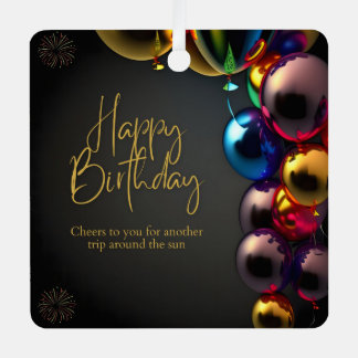 Ornement En Métal Vœux d'anniversaire métalliques