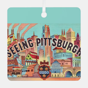 Ornement En Métal Voir la carte postale de Pittsburgh