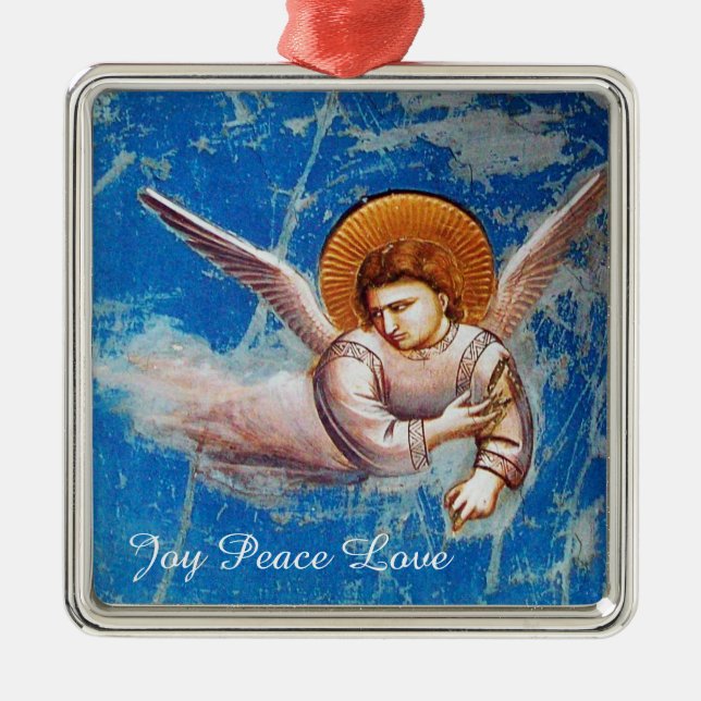 ORNEMENT EN MÉTAL VOL D'ANGE DE NOËL EN BLEU. VOL EN EGYPTE (Devant)