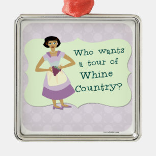 Ornement En Métal Voyageons à Whine Country !