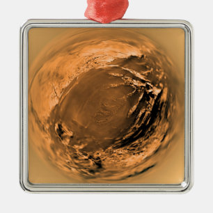 Ornement En Métal vue de Poisson-oeil de la surface du titan