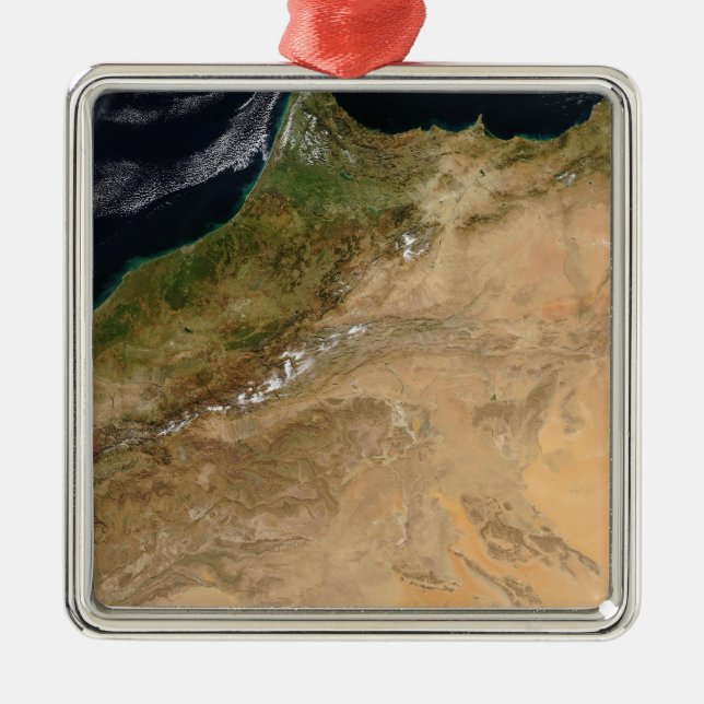 Ornement En Métal Vue satellite du Maroc (Devant)