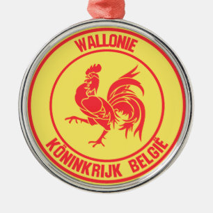 Ornement En Métal Wallonie Round Emblem