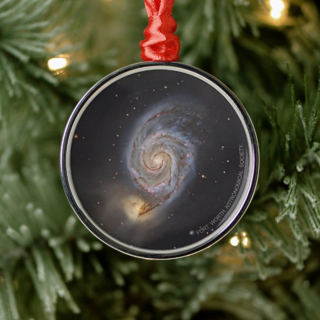 Ornement En Métal Watercolor Whirlpool Galaxy Holiday Ornament (Arbre)