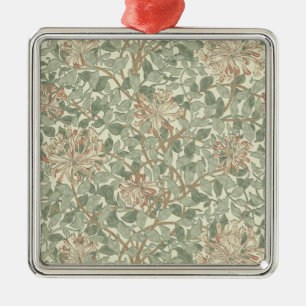 Ornement En Métal William Morris Honeysuckle Vert Floral