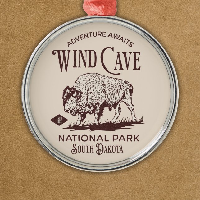 Ornement En Métal Wind Cave National Park - Hiking Lovers Gift (Créateur téléchargé)