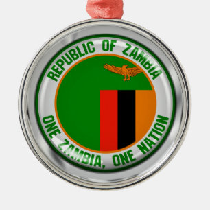 Ornement En Métal Zambia  Round Emblem