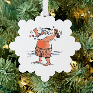 Ornement en papier flocon de neige Père Noël ivre