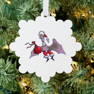 ornement en papier flocon de neige Santa Bat
