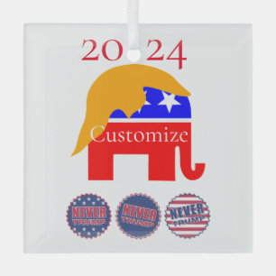 Ornement En Verre 2024 Jamais Trump Thunder_Cove