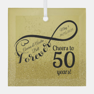 Ornement En Verre 50e anniversaire Mariage d'or encourage à 50 ans