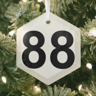 Ornement En Verre 88 - numéro quatre-vingt-huit plaque