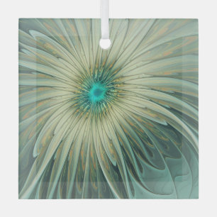 Ornement En Verre Abstrait Sage Green Imaginaire Fleur Fractal Art